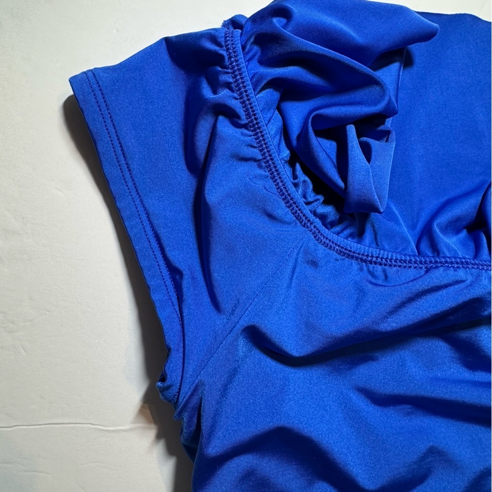 Trina Turk Monaco Ruffle Top Swimsuit size 14 Royal Blue - Picture 8 of 9
